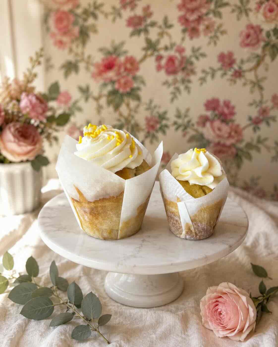 Lemon cupcake with vanilla buttercream
