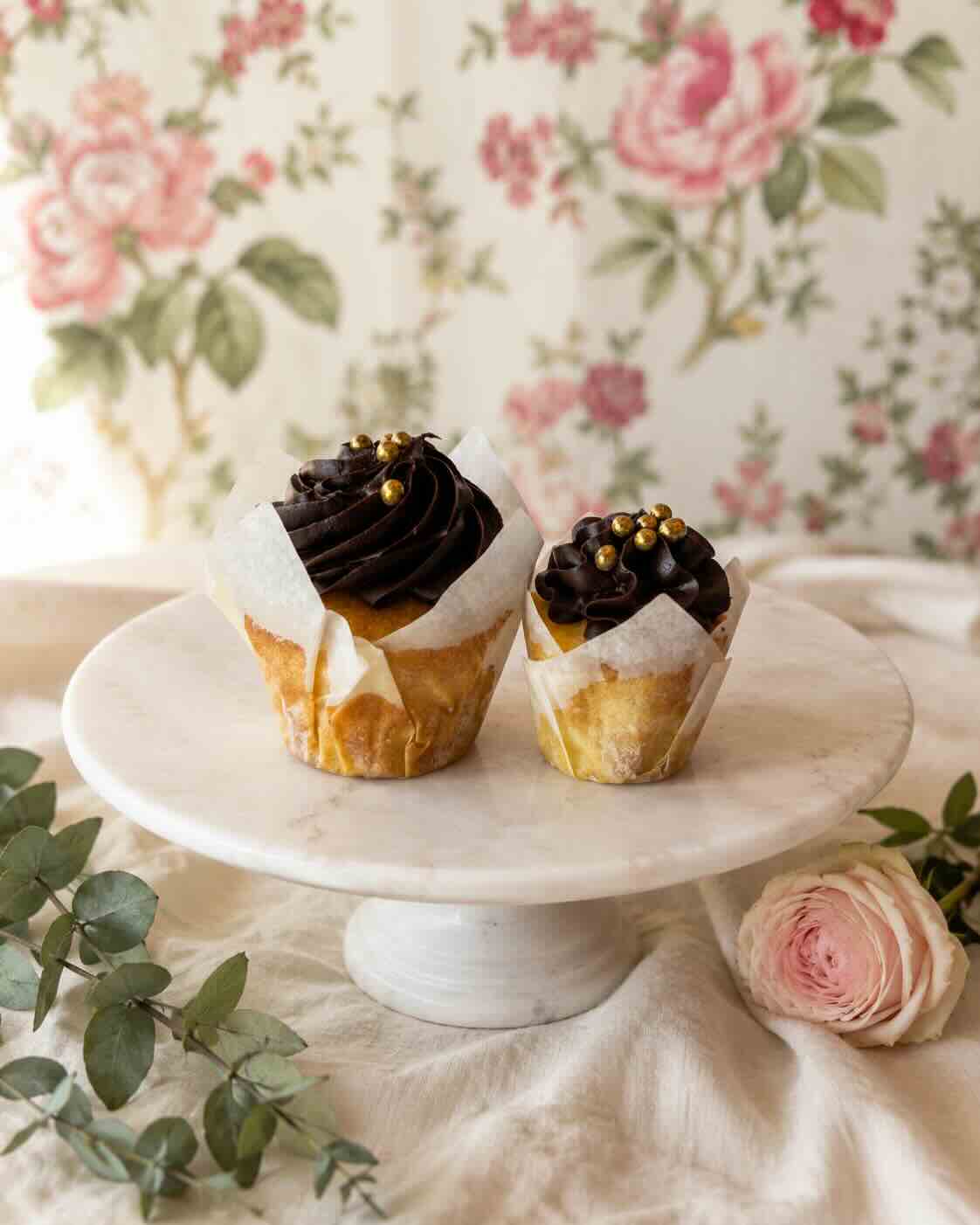 Vanilla cupcake with chocolate buttercream
