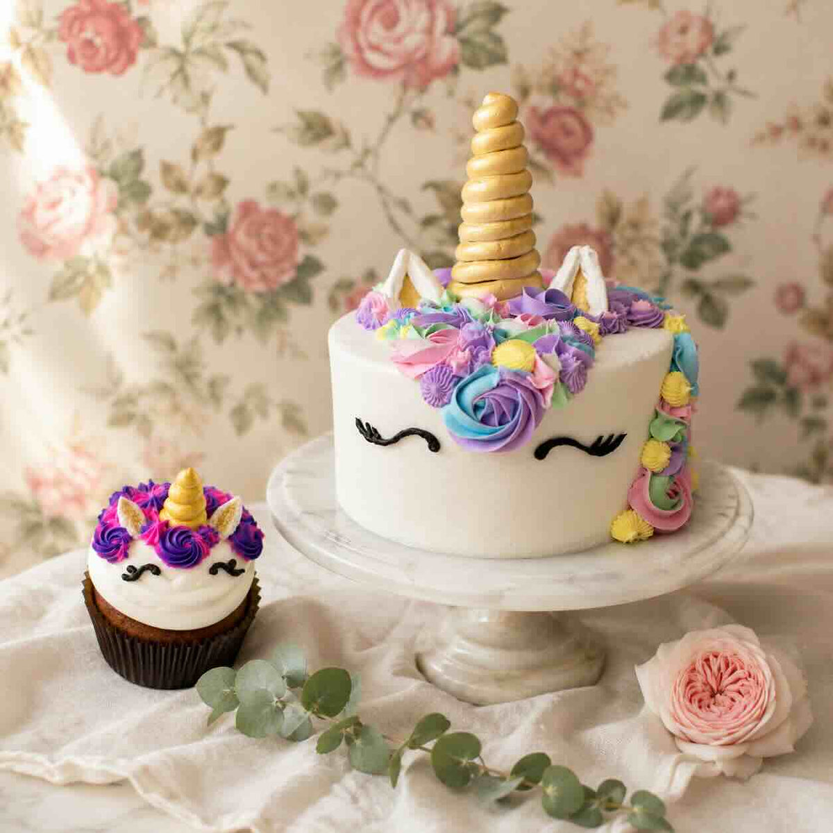 Matching Unicorn Cake & Cupcake Party Package